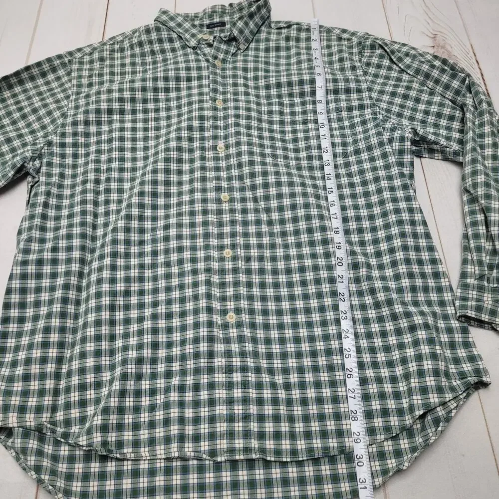 Vintage 90s Abercrombie & Fitch Big Shirt green long sleeve checkered plaid Y2k - Picture 2 of 7